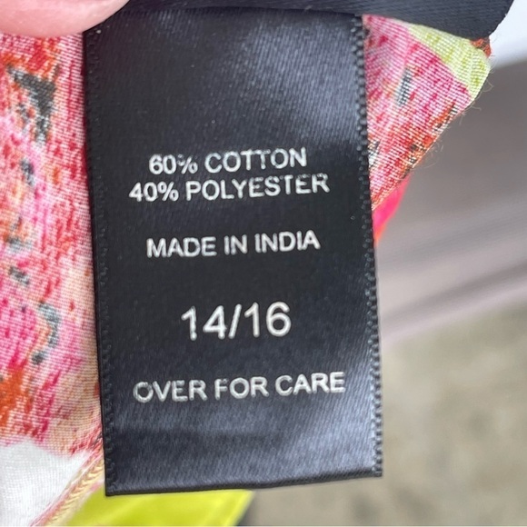 Ashley Stewart Boho Trop Print Wide Leg Ankle Puddle Hem Bag Waist Pants - Picture 12 of 12